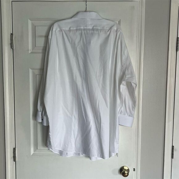Paul Fredrick Men's White Dress Shirt Size 20 Classic Fit Long Sleeve - Picture 5 of 5